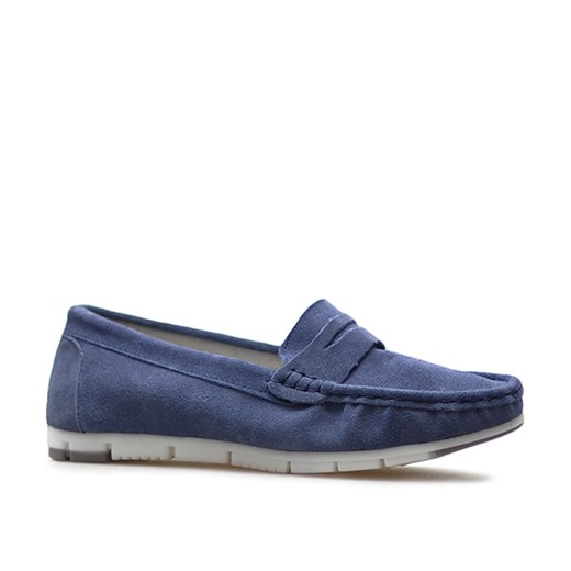 Mokasyny Filippo DP639/19 BL Niebieskie zamsz