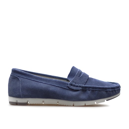Mokasyny Filippo DP639/19 BL Niebieskie zamsz