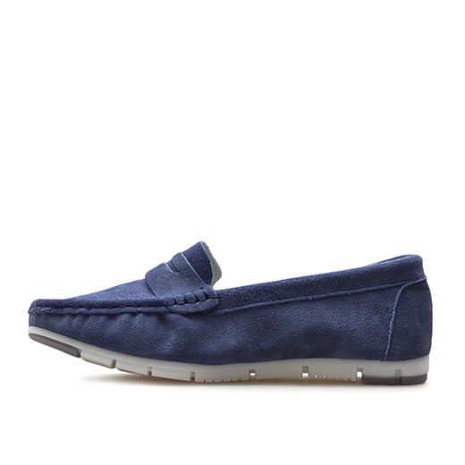 Mokasyny Filippo DP639/19 BL Niebieskie zamsz