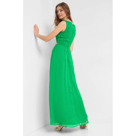 Sukienka zielona ORSAY z okrągłym dekoltem gładka prosta na karnawał 