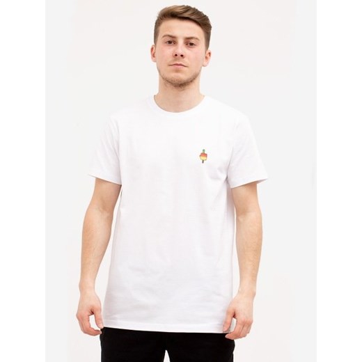 T-shirt męski biały Iriedaily z krótkimi rękawami 