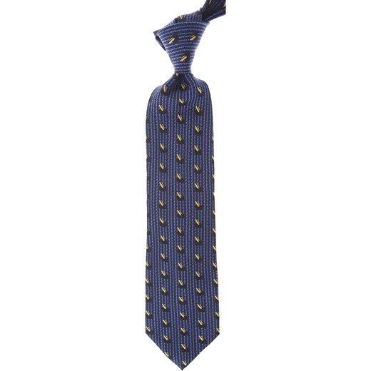 Krawat niebieski Balmain w abstrakcyjnym wzorze 