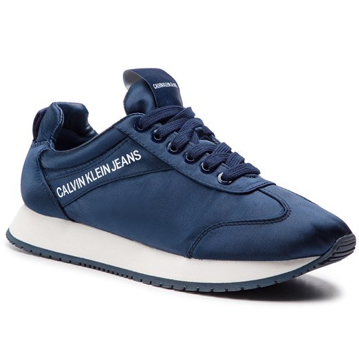 Buty sportowe damskie Calvin Klein do biegania niebieskie z tworzywa sztucznego sznurowane 