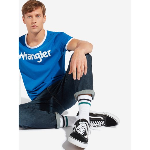 T-shirt męski Wrangler niebieski 