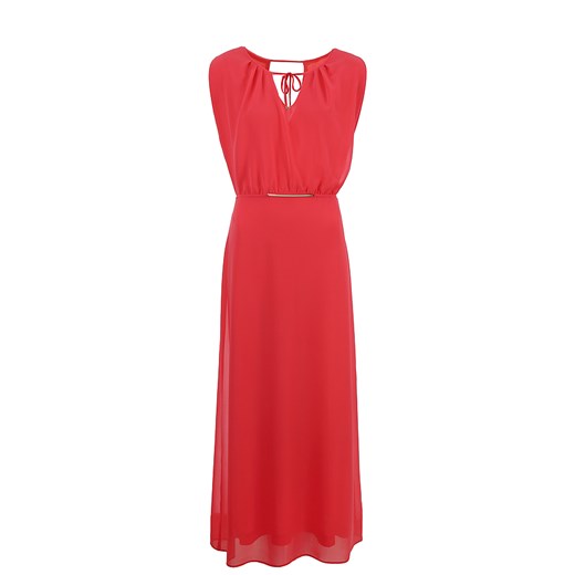Czerwona sukienka Vitovergelis bez rękawów elegancka z dekoltem w literę v midi 