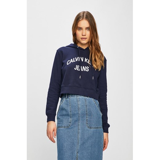 Bluza damska Calvin Klein krótka z elastanu w stylu młodzieżowym 