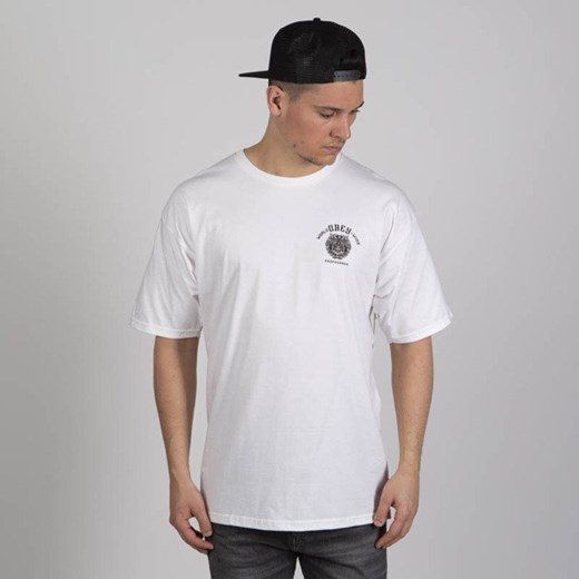 T-shirt męski Obey biały z krótkimi rękawami 