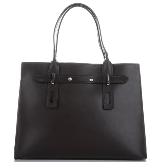 Shopper bag Vittoria Gotti bez dodatków elegancka skórzana 