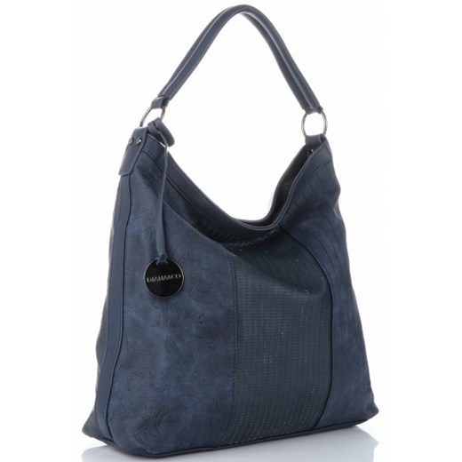 Shopper bag niebieska Diana&Co boho z zamszu duża 