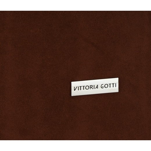Uniwersalne Torebki Skórzane Firmowy Shopper Vittoria Gotti w rozmiarze XXL Zamsz Naturalny wysokiej jakości Brązowe (kolory)