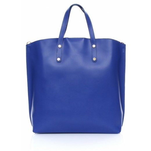 Torebka Skórzana Shopperbag z Kosmetyczką Niebieska (kolory)