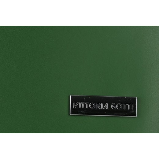 Shopper bag Vittoria Gotti średnia zielona elegancka na ramię bez dodatków skórzana 