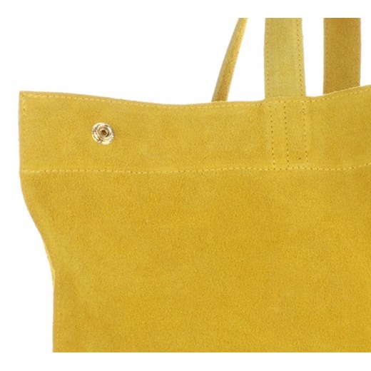 Duże Torby Skórzane Włoski Shopper firmy Vera Pelle z możliwością zwężenia Żółty (kolory)