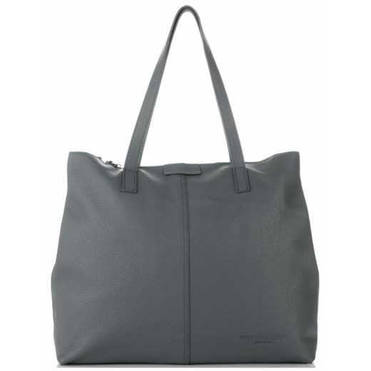 Shopper bag Vittoria Gotti skórzana duża bez dodatków na ramię 