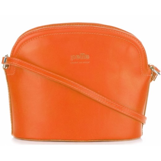 Włoskie Torebki Skórzane Listonoszki firmy Genuine Leather wykonane z Wytrzymałej Skóry Licowej Pomarańcz (kolory)