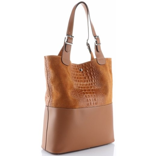 Shopper bag Genuine Leather casual bez dodatków 