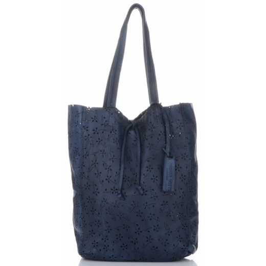 Shopper bag Vittoria Gotti bez dodatków zamszowa na ramię skórzana 
