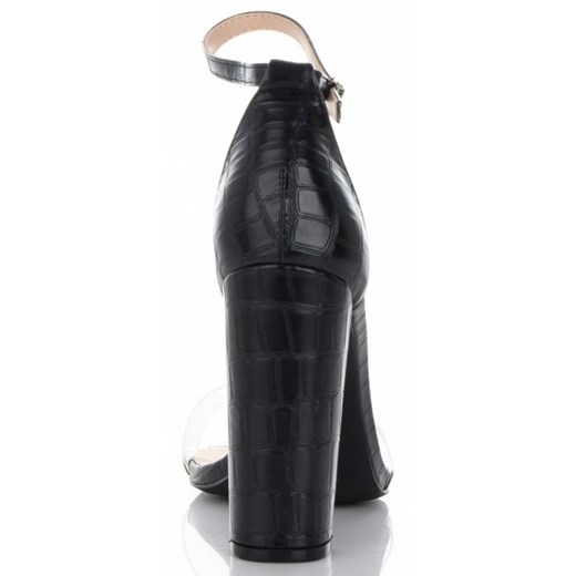 Modne transparentne Sandały na Obcasie firmy Bellucci Czarne (kolory) 40 PaniTorbalska