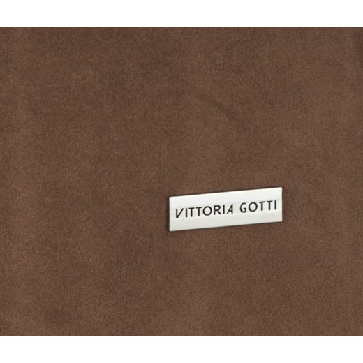 Firmowe Włoskie Torby Skórzane Vittoria Gotti Shopperbag XXL wykonany z wysokiej jakości zamszu naturalnego Ziemisty (kolory)