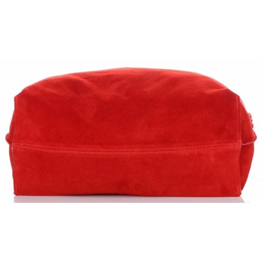 Pojemne Torby Skórzane Włoski ShopperBag XL z możliwością zwężenia Czerwony (kolory)