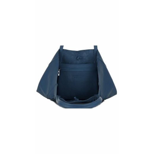 Vittoria Gotti Modne Torebki Skórzane SopperBag XL z wycinanym wzorem Niebieska - Jeans (kolory)