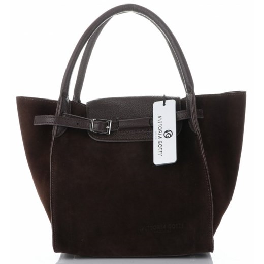 Shopper bag Vittoria Gotti bez dodatków elegancka duża do ręki matowa 