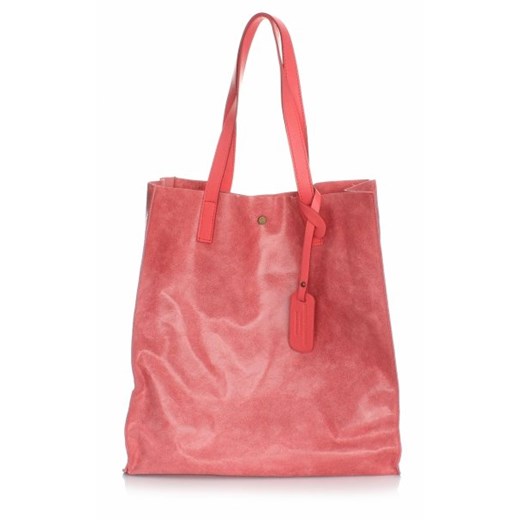 Torba Skórzana Shopper Bag z Kosmetyczką Malina (kolory)
