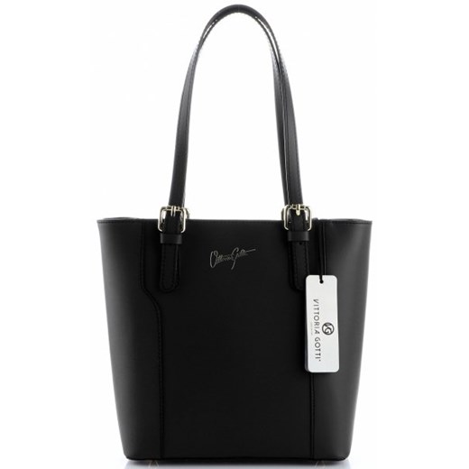 Vittoria Gotti shopper bag czarna bez dodatków elegancka 