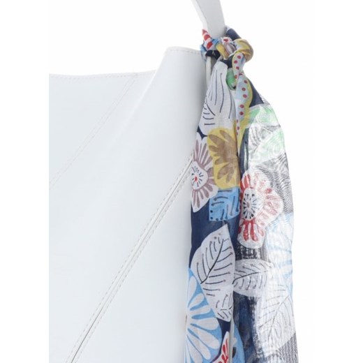 Shopper bag biała David Jones matowa na ramię ze skóry ekologicznej mieszcząca a6 