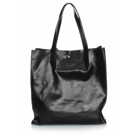 Torba Skórzana Shopper Bag z Kosmetyczką Czarna (kolory)