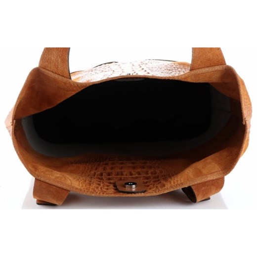 Shopper bag Genuine Leather na ramię ze skóry matowa mieszcząca a6 