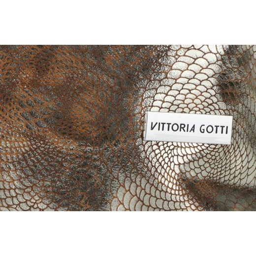Shopper bag złota Vittoria Gotti mieszcząca a8 glamour lakierowana 
