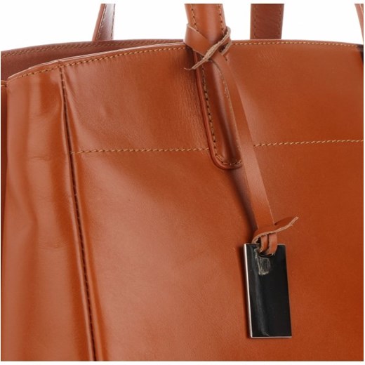 Shopper bag Genuine Leather na ramię matowa bez dodatków ze skóry 