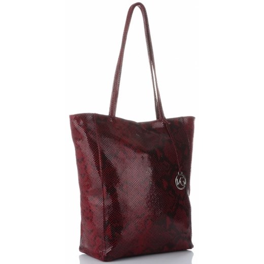 Shopper bag Vittoria Gotti na ramię z tłoczeniem bez dodatków elegancka 