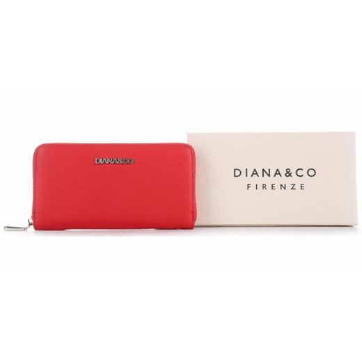 Klasyczne Portfele Damskie Diana&Co Firenze typu Piórnik Czerwone (kolory)