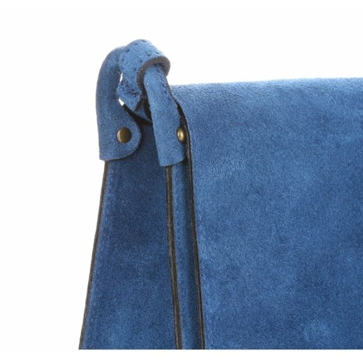 Torebki Listonoszki Skórzane Firmy Genuine Leather Niebieska (kolory)