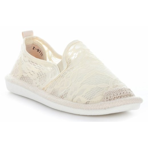 Ażurowe Espadryle Damskie firmy Ideal Shoes Beżowe (kolory)