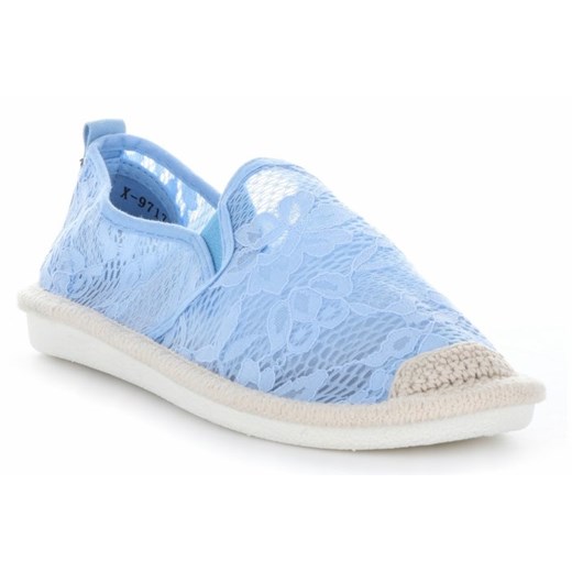 Ażurowe Espadryle Damskie firmy Ideal Shoes Niebieskie (kolory)