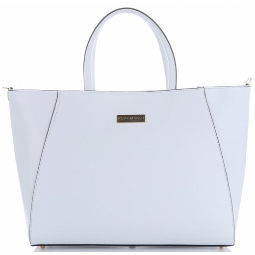 Shopper bag biała Vittoria Gotti skórzana matowa casual 
