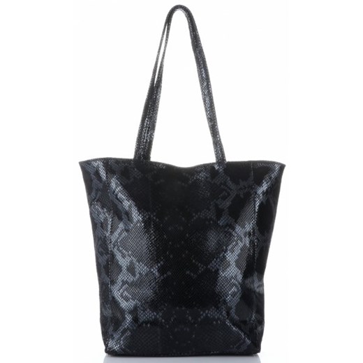Shopper bag Vittoria Gotti bez dodatków na ramię elegancka ze skóry 