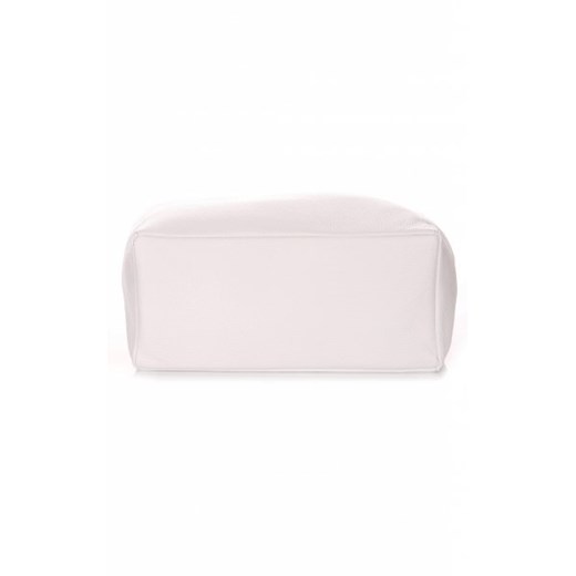 Włoskie Torebki Skórzane ShopperBag z Kosmetyczką firmy Genuine Leather Biała (kolory)