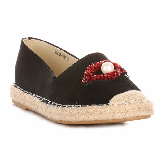 Modne Espadryle Damskie Czarne 36 PaniTorbalska