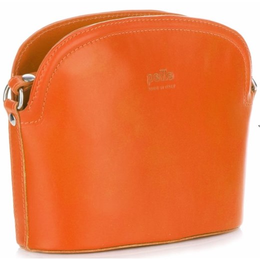 Włoskie Torebki Skórzane Listonoszki firmy Genuine Leather wykonane z Wytrzymałej Skóry Licowej Pomarańcz (kolory)