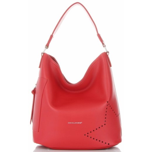 Shopper bag czerwona David Jones duża matowa 