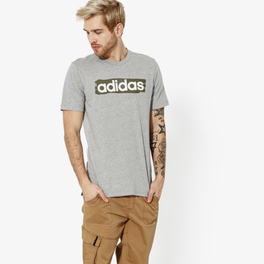 T-shirt męski Adidas szary z napisami 
