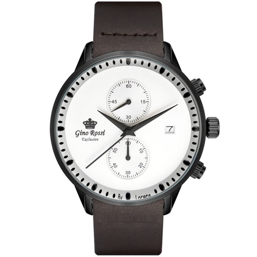 Zegarek GINO ROSSI E12463A-3B5 EXCLUSIVE (zg265e) - Czarny || Brązowy