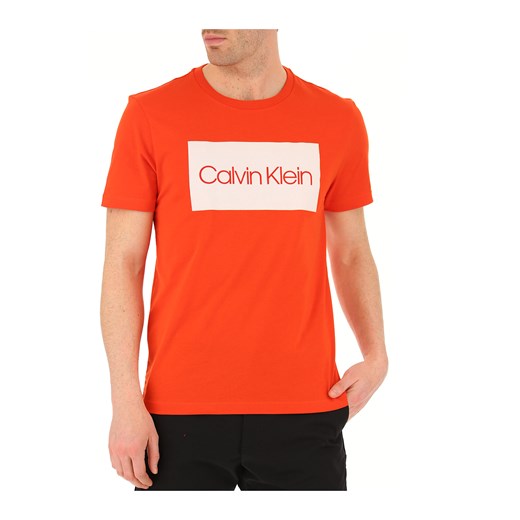 Calvin Klein Koszulka dla Mężczyzn, pomarańczowy, Bawełna, 2019, L M S XL Calvin Klein  M RAFFAELLO NETWORK