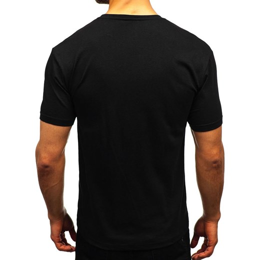 T-shirt męski z nadrukiem czarny Denley 14234 Denley  2XL promocja  