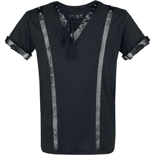 T-shirt męski Gothicana By Emp z krótkimi rękawami młodzieżowy czarny 