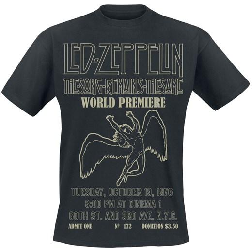 Led Zeppelin - TSRTS World Premiere - Koszulki - czarny  Led Zeppelin 3XL EMP